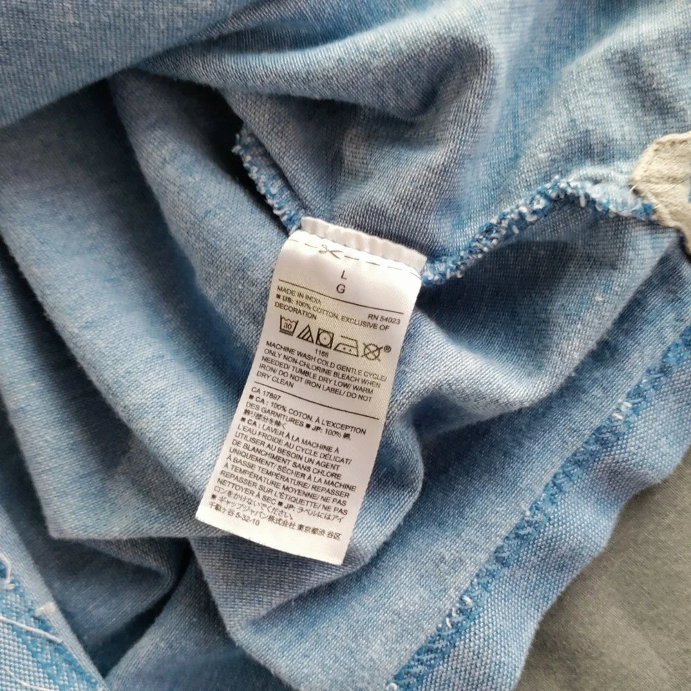 Banana Republic Blue Organic Cotton‎ Pique Short Sleeve Polo Shirt Men L*READ